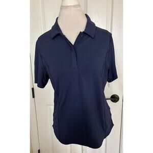 Athleta Medium Navy Blue Polo Shirt Athletic